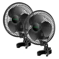 AeroWave A6 Patented Clip-On Fan With 2-Speed Adjustment, Horizontal Vertical Oscillation, 2 Pack, White