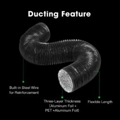 Black Non-Insulated Flex Air Aluminum Ducting 11 Black Non-Insulated Flex Air Aluminum Ducting -Grow Tech Shop 0e0472e7ecbb0317b67e4305f266879d