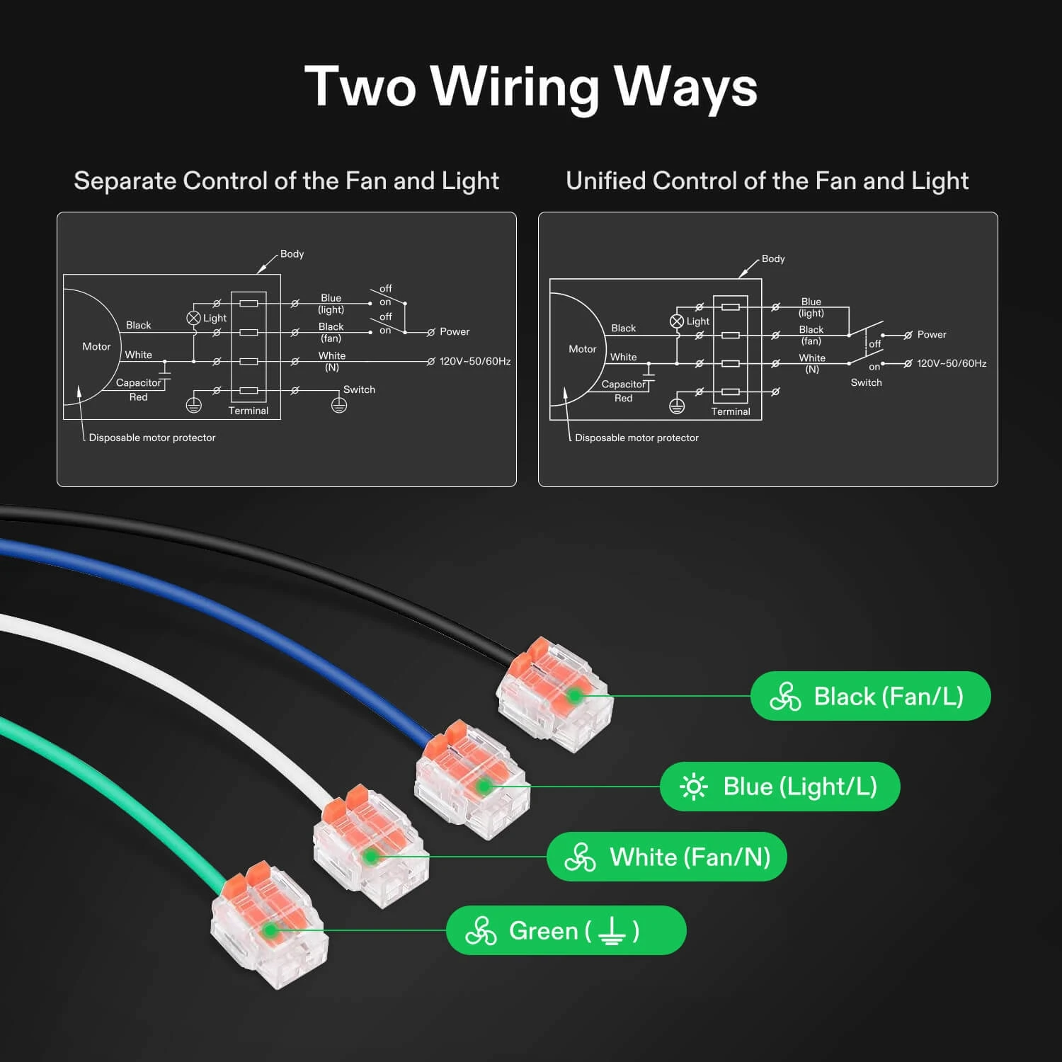 Bathroom Ventilation And Exhaust Fan With LED Light, 4 Inch, 110 CFM 8 Bathroom Ventilation And Exhaust Fan With LED Light, 4 Inch, 110 CFM - Image 6