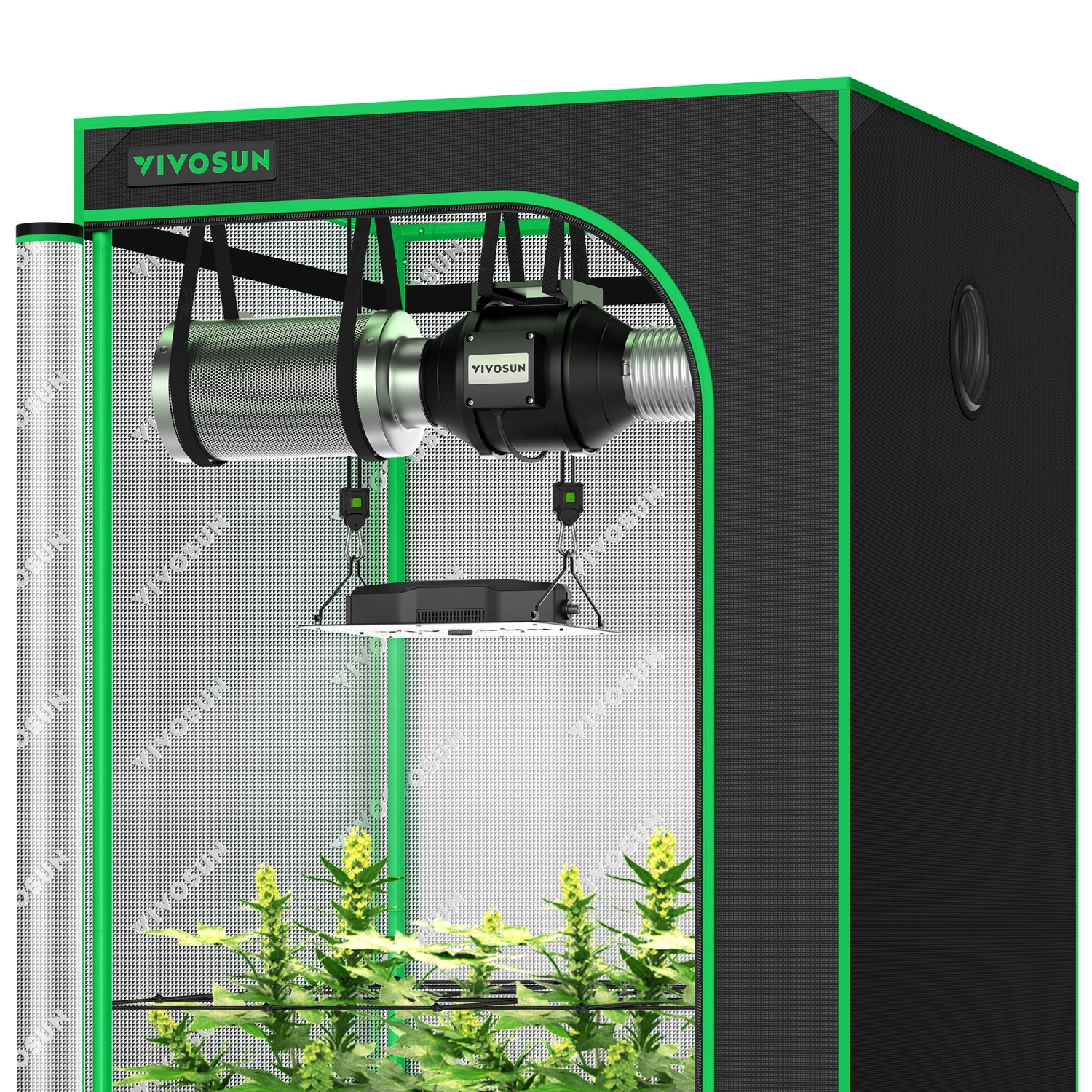 Standard Grow Tent Kit GIY-27 2.7x2.7, 2-Plant Complete System, With 100W VS1000 LED Grow Light, And 4-inch Ventilation Combo 3 Standard Grow Tent Kit GIY-27 2.7x2.7, 2-Plant Complete System, With 100W VS1000 LED Grow Light, And 4-inch Ventilation Combo