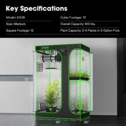 D548 2-in-1 Mylar Grow Tent 5x4 With Multi-Chamber, 60″ X 48″ X 80″ 19 D548 2-in-1 Mylar Grow Tent 5x4 With Multi-Chamber, 60″ X 48″ X 80″ -Grow Tech Shop 31715e62893cab8ca362199adb0b37c0