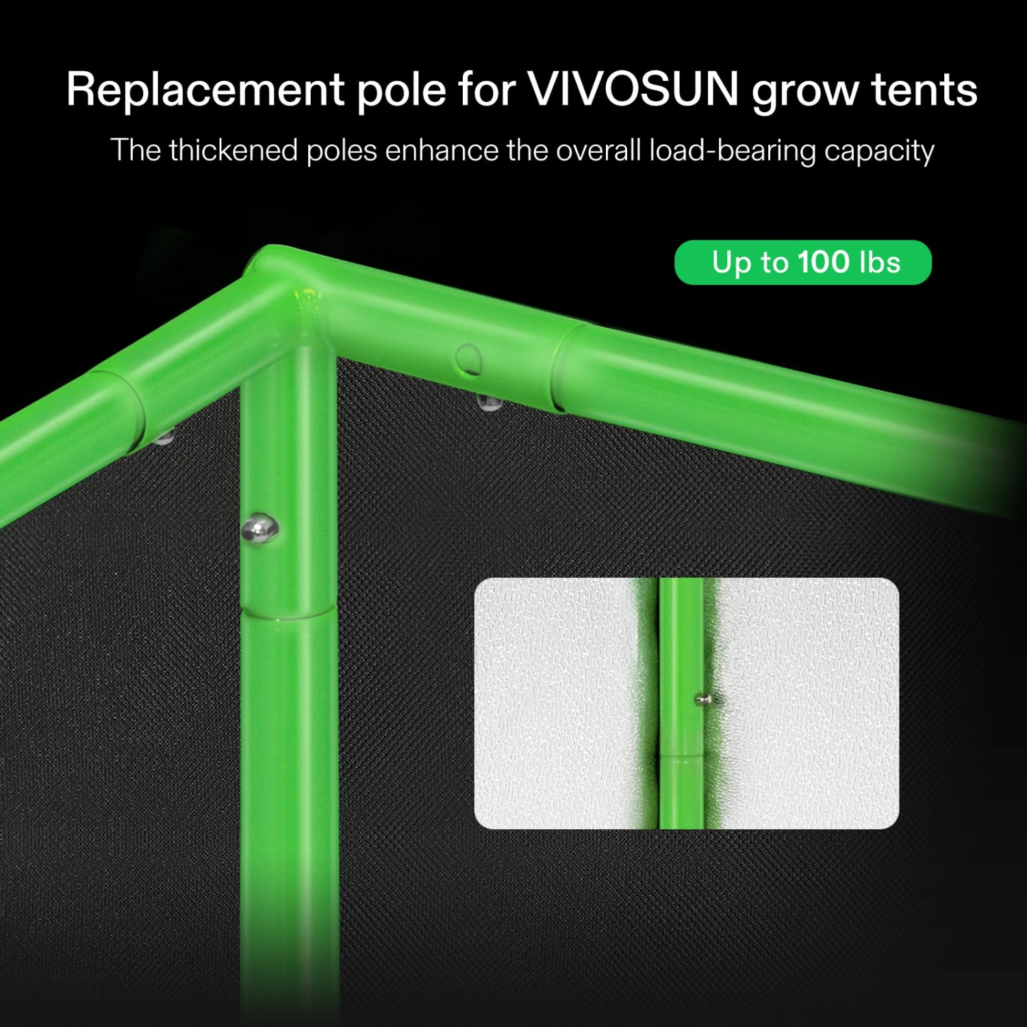 16mm Grow Tent Pole For 4*2 Grow Tent, Only For VIVOSUN Grow Tents 7 16mm Grow Tent Pole For 4*2 Grow Tent, Only For VIVOSUN Grow Tents - Image 5