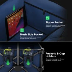 Folding Collapsible Wagon Utility Outdoor Camping Beach Cart With Universal Wide Wheels & Adjustable Handle, Blue -Grow Tech Shop 3a610d0ad0b3cf3d0cd33ee39337c928