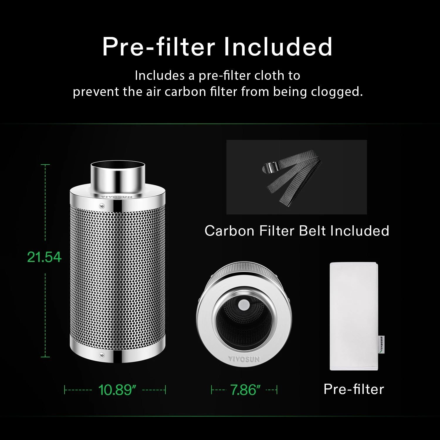 6-Inch Black Air Carbon Filter For Odor Control 4 6-Inch Black Air Carbon Filter For Odor Control - Image 2