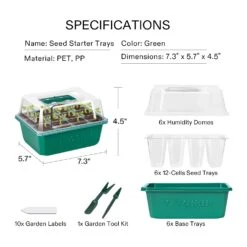 6-Pack Seed Starter Trays, 240-Cell Seed Starter Kit With Humidity Dome 14 6-Pack Seed Starter Trays, 240-Cell Seed Starter Kit With Humidity Dome -Grow Tech Shop 42e7bd3973b00aab12190ecce4516ce4