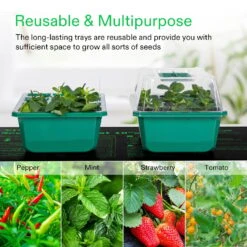 6-Pack Seed Starter Trays, 240-Cell Seed Starter Kit With Humidity Dome 11 6-Pack Seed Starter Trays, 240-Cell Seed Starter Kit With Humidity Dome -Grow Tech Shop 46f3b8c800b2c62f00efc4052a3897ad
