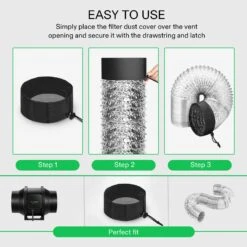 8" Grow Tent Duct Filter Vent Cover W/ Elastic Band And Fixed Buckle, 2 Pcs -Grow Tech Shop 4a65f11b29555f28357d7265ef32c525