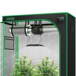 Smart Grow Tent Kit GIY-SK-42 4x2, 2-Plant Complete System, With WiFi E42A Controller, 100W AeroLight LED Grow Light, And 6-inch AeroZesh S6 Ventilation Combo