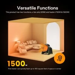 Portable Greenhouse Heater, 1500W/750W Electric Heater With 3 Modes For Fast Heating -Grow Tech Shop 61480af7a57686fd0bc4a9a7ad071cde