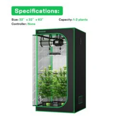 Standard Grow Tent Kit GIY-27 2.7x2.7, 2-Plant Complete System, With 100W VS1000 LED Grow Light, And 4-inch Ventilation Combo 17 Standard Grow Tent Kit GIY-27 2.7x2.7, 2-Plant Complete System, With 100W VS1000 LED Grow Light, And 4-inch Ventilation Combo -Grow Tech Shop 652ad21dfe6b581d45da270e64e30c1a