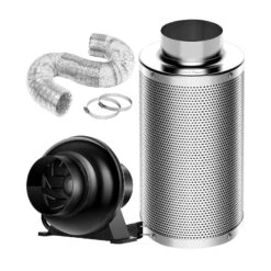 4-Inch 195 CFM Inline Duct Fan With Carbon Filter