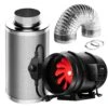 8-Inch 720 CFM Inline Duct Fan Kit With Carbon Filter And Ducting