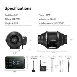 6 Inch Inline Duct Fan And GrowHub E42A, W/EC Motor, Quiet Ventilation Exhaust Fan 17 6 Inch Inline Duct Fan And GrowHub E42A, W/EC Motor, Quiet Ventilation Exhaust Fan -Grow Tech Shop 8646fb8769df2f88ab55a8eef5e8ef78