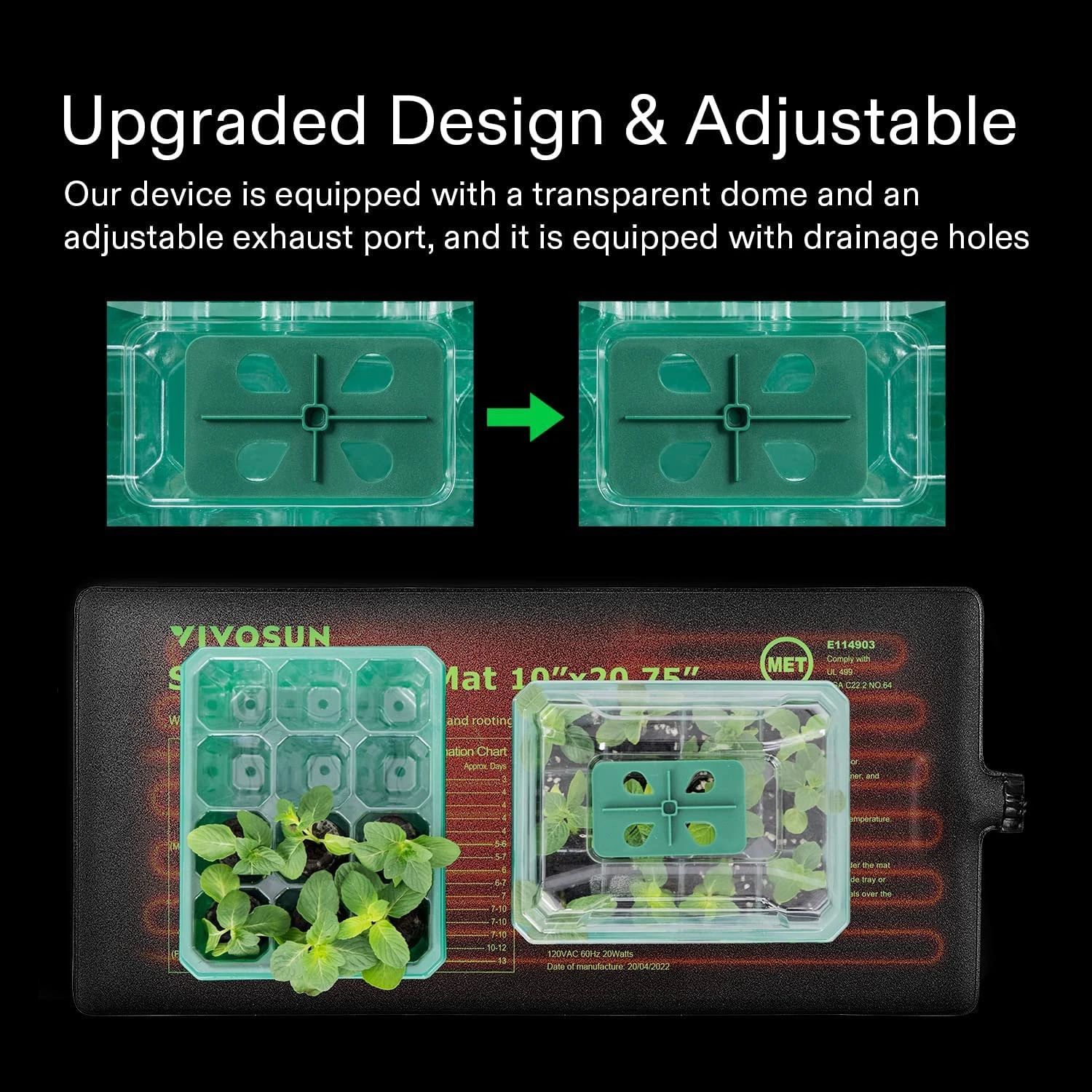 6-Pack Seed Starter Trays, 240-Cell Seed Starter Kit With Humidity Dome 4 6-Pack Seed Starter Trays, 240-Cell Seed Starter Kit With Humidity Dome - Image 2