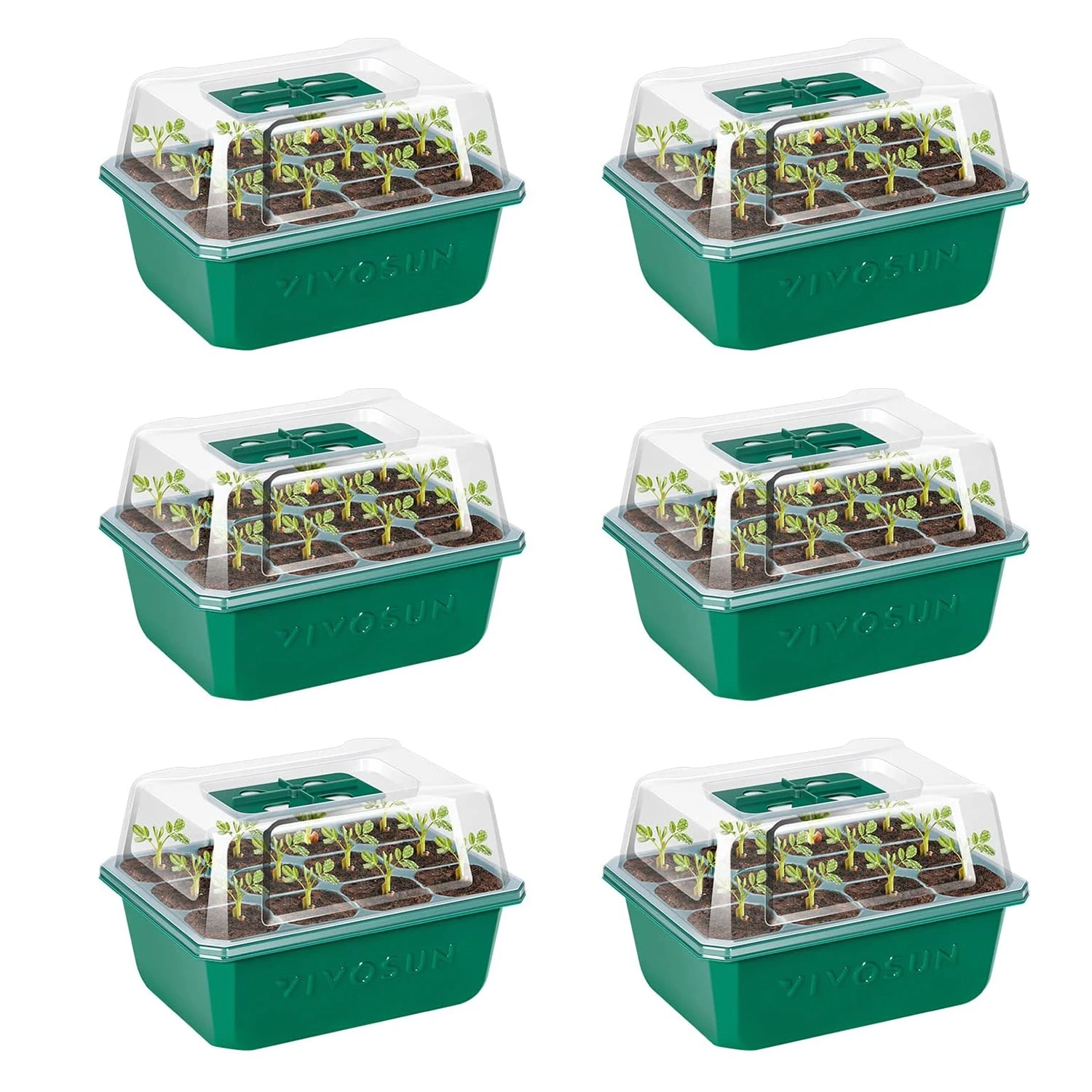 6-Pack Seed Starter Trays, 240-Cell Seed Starter Kit With Humidity Dome 3 6-Pack Seed Starter Trays, 240-Cell Seed Starter Kit With Humidity Dome