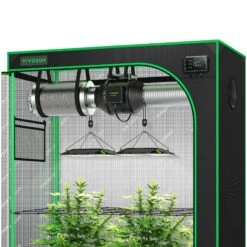 Smart Grow Tent Kit GIY-SK-42 4x2, 2-Plant Complete System, With WiFi E42A Controller, 2x 100W AeroLight LED Grow Light, And 4-inch AeroZesh S4 Ventilation Combo