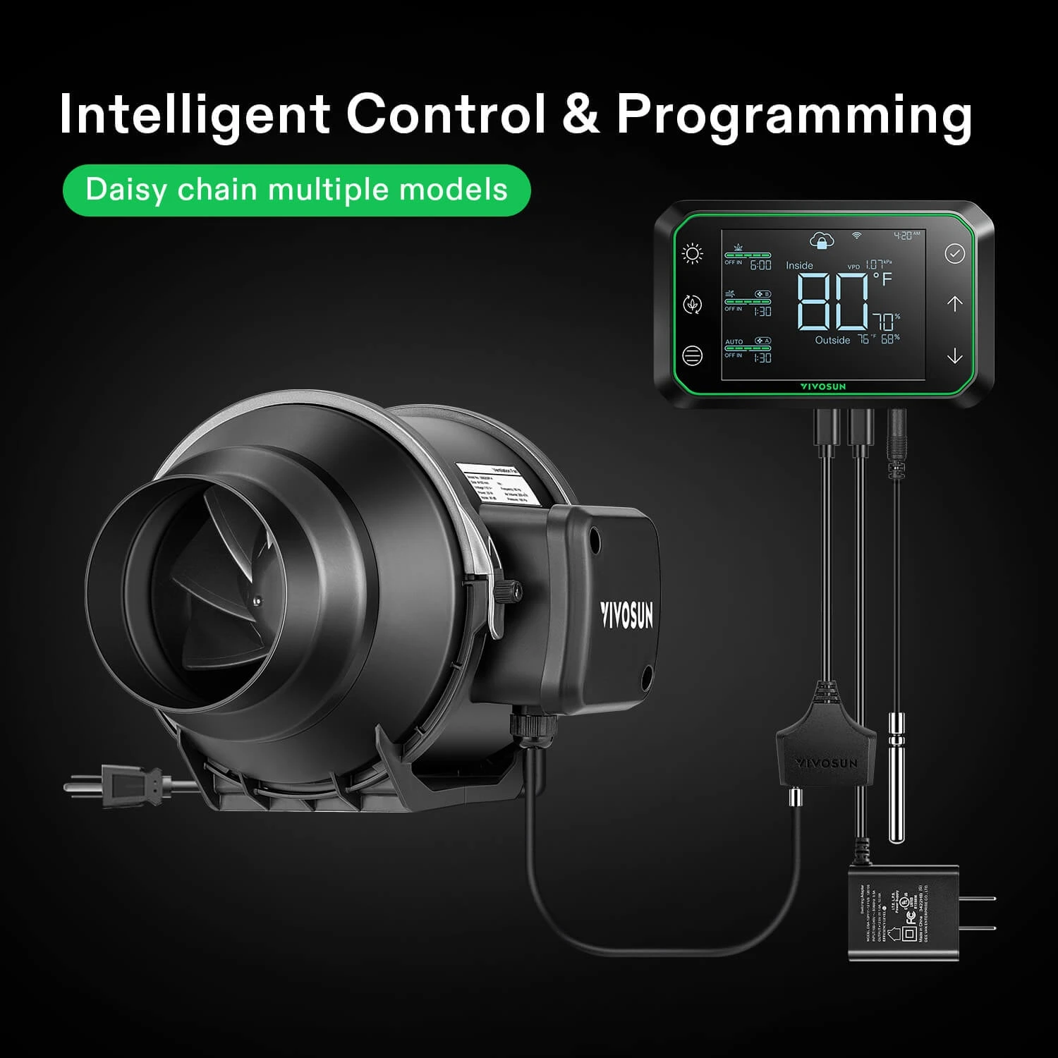 4 Inch Inline Duct Fan And GrowHub E42A, W/EC Motor, Quiet Ventilation Exhaust Fan 9 4 Inch Inline Duct Fan And GrowHub E42A, W/EC Motor, Quiet Ventilation Exhaust Fan - Image 7