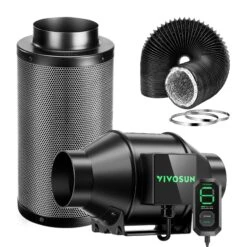 AeroZesh G4 Inline Duct Fan Combo W/ GrowHub E42A Controller For Heating Cooling Booster, Grow Tents