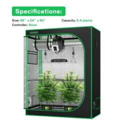 Standard Grow Tent Kit GIY-42 4x2, 2-Plant Complete System, With 200W VS2000 LED Grow Light, And 4-inch Ventilation Combo 15 Standard Grow Tent Kit GIY-42 4x2, 2-Plant Complete System, With 200W VS2000 LED Grow Light, And 4-inch Ventilation Combo -Grow Tech Shop c35dfde0db731959b88efbcaa832e866