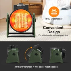 Portable Greenhouse Heater, 1500W/750W Electric Heater With 3 Modes For Fast Heating -Grow Tech Shop c77a02f0edd78b9ce54e1ac0cd38699c