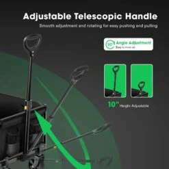 Collapsible Folding Wagon, 70L, Black 12 Collapsible Folding Wagon, 70L, Black -Grow Tech Shop ce3fbc7ad52c5193a116e195a530ee82