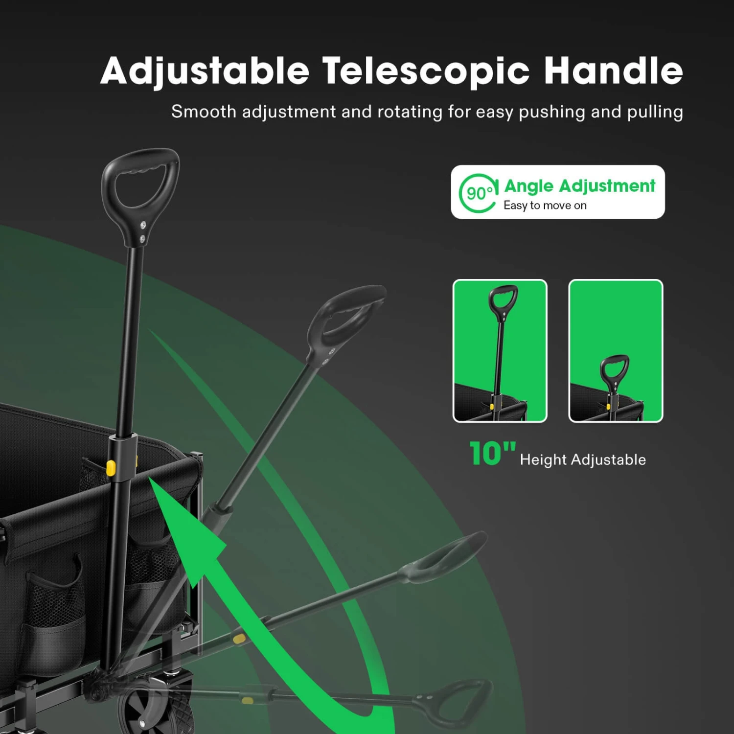 Collapsible Folding Wagon, 70L, Black 6 Collapsible Folding Wagon, 70L, Black - Image 4