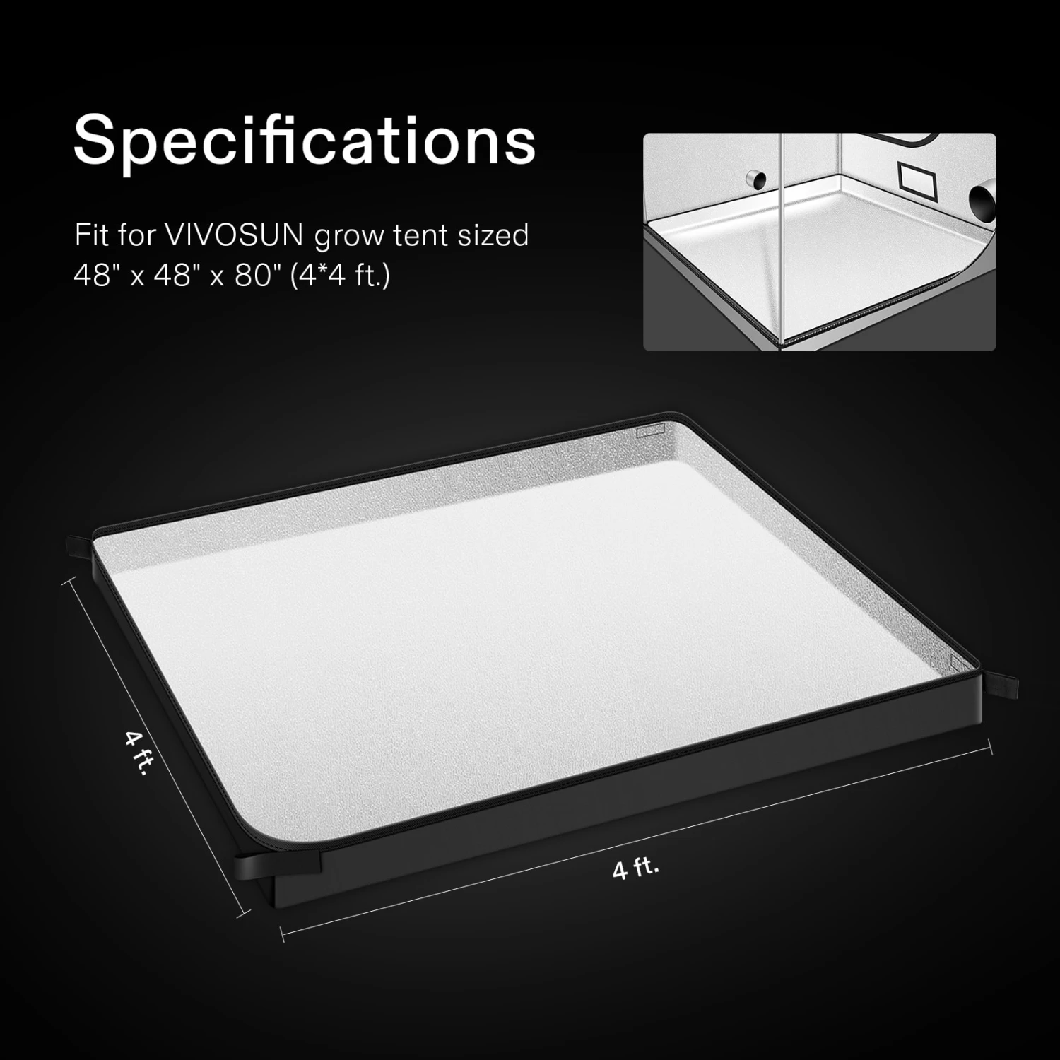 Floor Tray For 8*4 VIVOSUN Tent, 1 Pc 4 Floor Tray For 8*4 VIVOSUN Tent, 1 Pc - Image 2