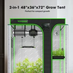 D548 2-in-1 Mylar Grow Tent 5x4 With Multi-Chamber, 60″ X 48″ X 80″ 18 D548 2-in-1 Mylar Grow Tent 5x4 With Multi-Chamber, 60″ X 48″ X 80″ -Grow Tech Shop d93b386ce6dfc2c1c33e451afc12b083