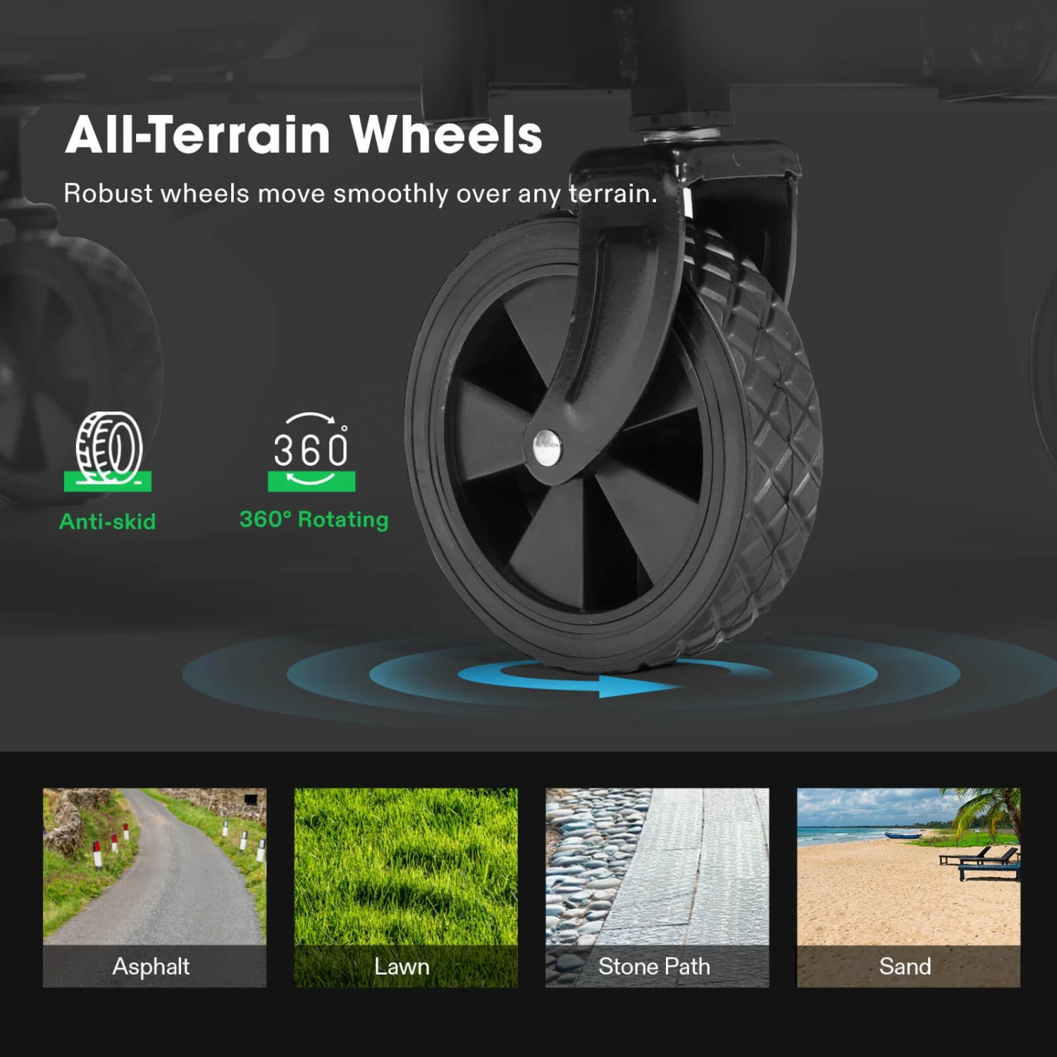 Collapsible Folding Wagon, 70L, Black 7 Collapsible Folding Wagon, 70L, Black - Image 5