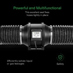 Stainless Steel Air Ducting Clamps, 4/6/8/12 Inch Adjustable Hose Clamps With Worm Drive For Ducting, Heating, Cooling, Exhaust, And Ventilation (Pack Of 2) -Grow Tech Shop f03c58e37e90cdea5e298671f3cacf3f